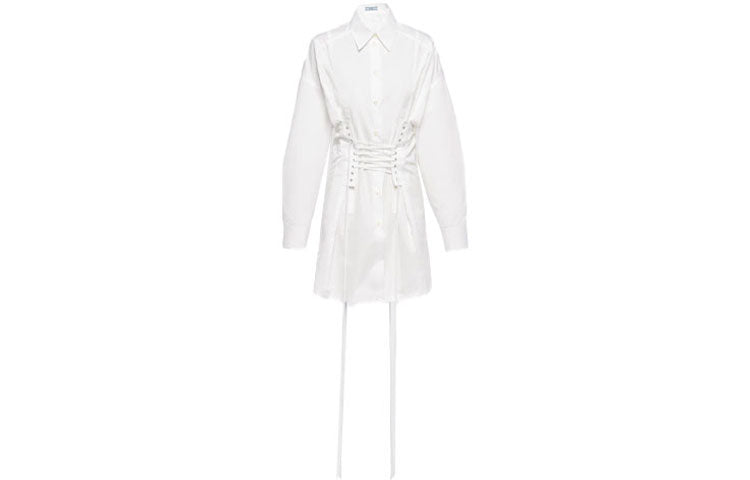 PRADA SS22 Long Sleeved Dress Women's White
