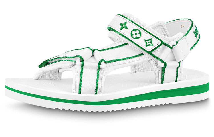 LOUIS VUITTON Panama Beach Sandals Men's White Green