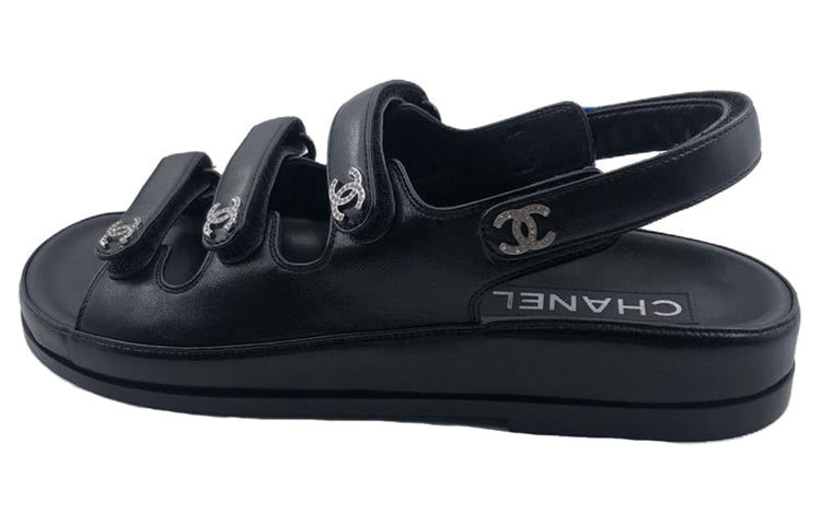 CHANEL Strap Sandals Women's Black