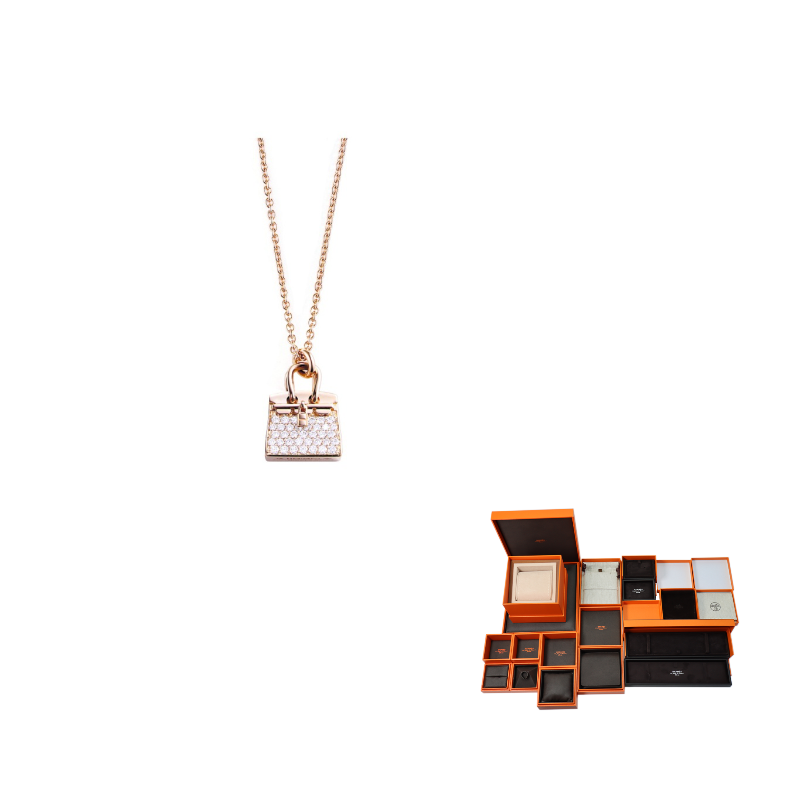HERMES Kelly Amulette Rose Gold Necklaces Women's