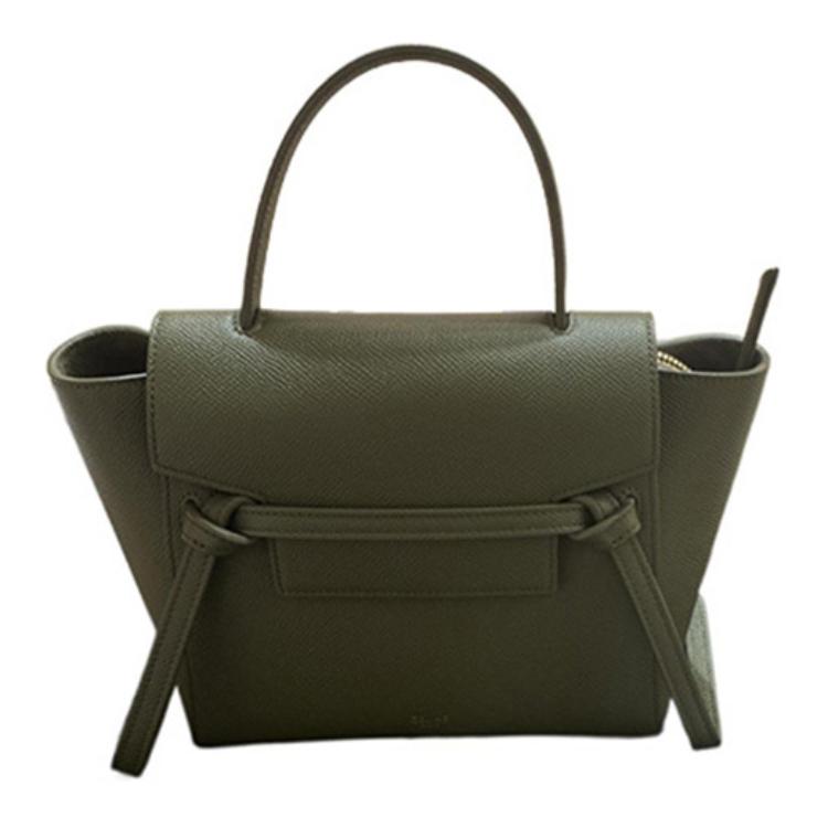CELINE Grained Calfskin Catfish Bag Handbag Shoulder Bag Crossbody Bag Women's Olive Green