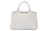 PRADA Cotton Tote Bag Shopping Bag Shoulder Bag Crossbody Bag Handbag Women's White