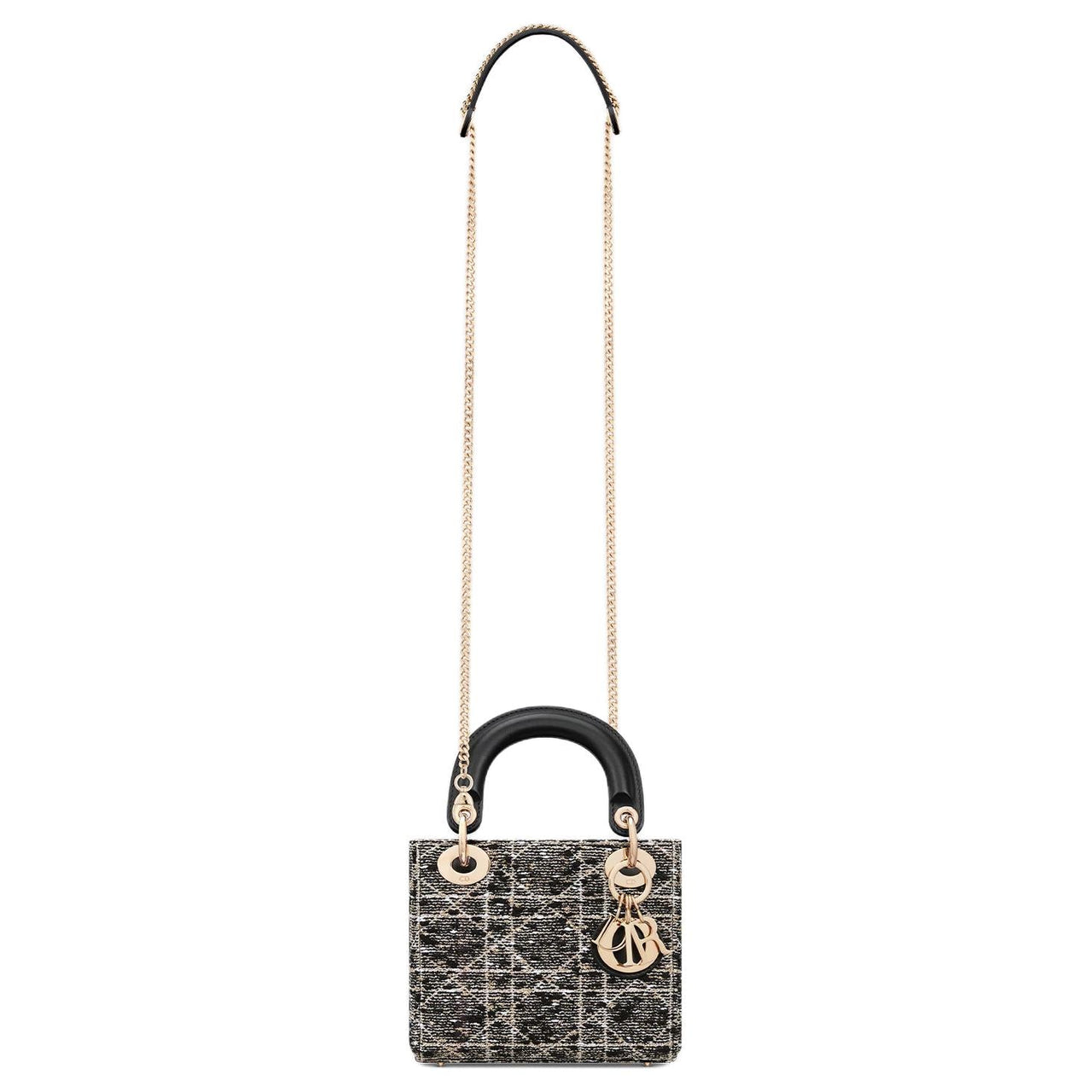 DIOR Lady Dior Cotton Lady Dior Bag, Shoulder Bag, Crossbody Bag, Handbag Mini Women's Black