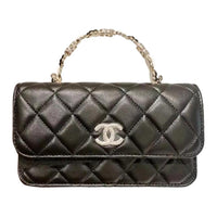 CHANEL WOC Lambskin Cell Phone Pouch Flap Bag Shoulder Bag Crossbody Bag Mini Women's Black