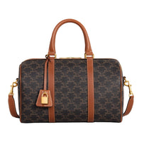 CELINE Cow Leather Boston Bag, Shoulder Bag, Crossbody Bag, Handbag Women's Tawny