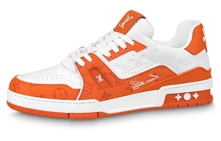 LOUIS VUITTON Lv Trainers 'White Orange'