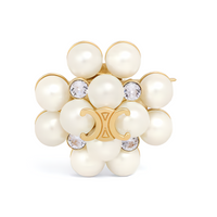 CELINE Les Perles CELINE Brooch In Strass Resin Pearls Brass With Gold Finish And Steel
