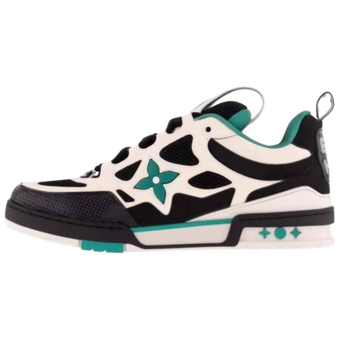 LOUIS VUITTON Skate Low-Top Skateboard Shoes Men's Black White Green