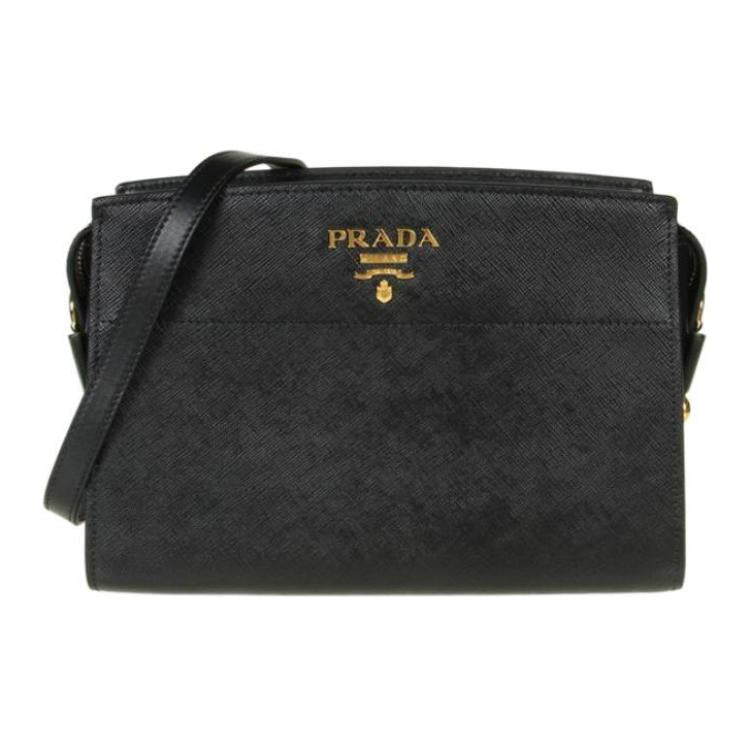 PRADA Calfskin Crossbody Bag Shoulder Bag Women's Black