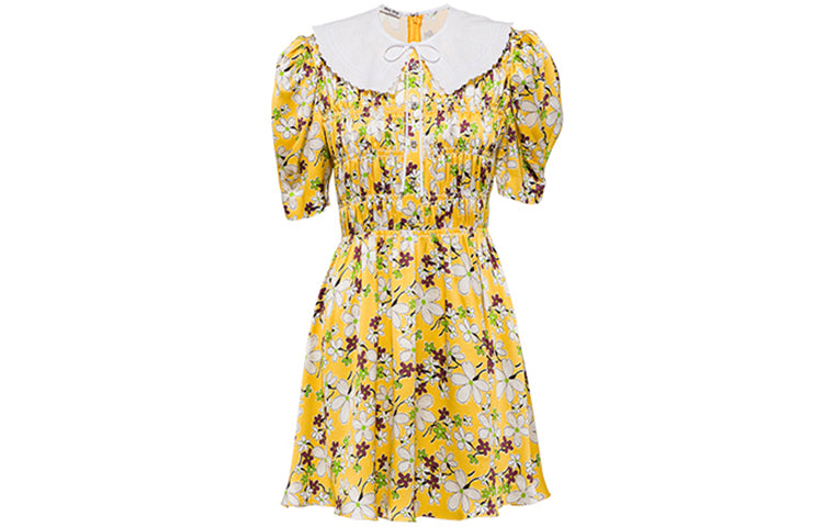 MIU MIU Short Sleeved Dress Women's Yellow