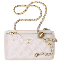 CHANEL Little Golden Ball Interlocking Lambskin Box Bag Shoulder Bag Crossbody Bag Women's Light Purple