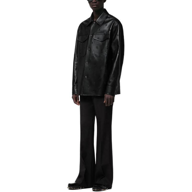 LOUIS VUITTON Embroidered Leather Signature Overshirt
