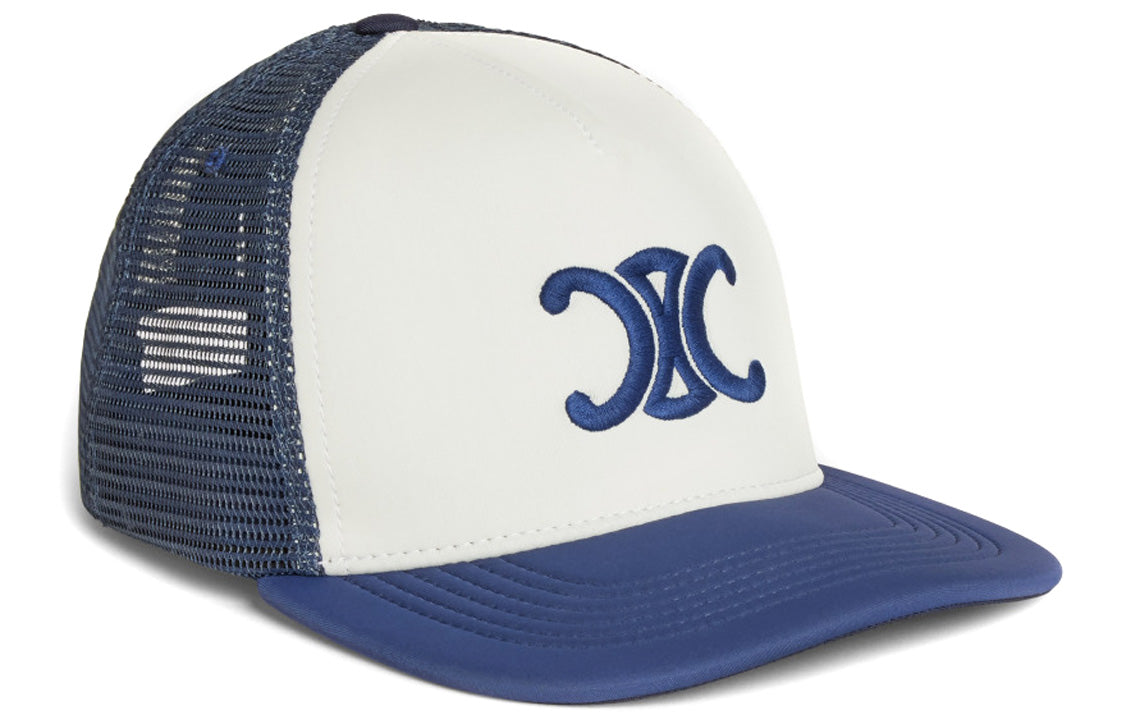 CELINE Triomphe Baseball Caps Women's White/Marine Blue
