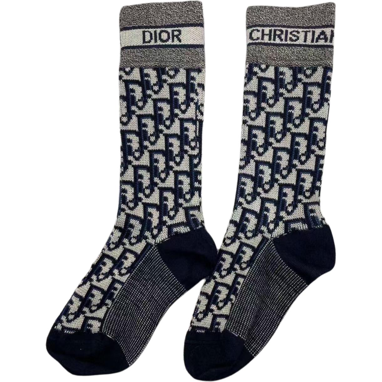 DIOR Mid Calf Socks Men's 1 Pack Blue