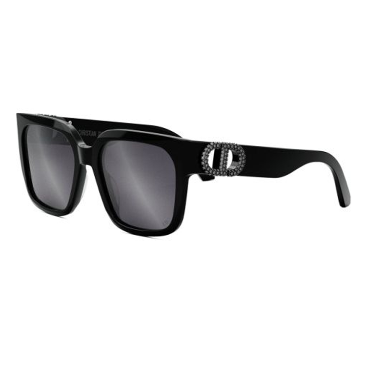 DIOR Plastic Square Sunglasses Unisex Black
