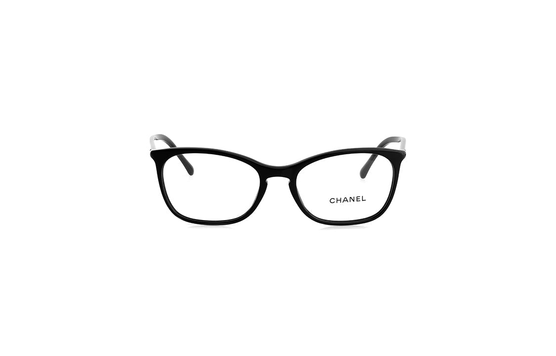 CHANEL Plate Frame Butterfly Eyeglass Frames Unisex Black