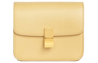 CELINE Polished Cow Leather Portable Crossbody Bag Shoulder Bag Women's Candy Color Light Yellow