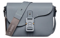 DIOR Grained Calfskin Saddle Messenger Bag, Crossbody Bag, Shoulder Bag Men's Dio Gray