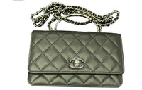 CHANEL WOC Lambskin Mouth Cover Bag Crossbody Bag Women's Green