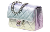 CHANEL Classic Flap CF Calfskin Mouth Cover Bag Crossbody Bag Women's Iridescent Pearlescent Gradient