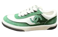 CHANEL 23P Low Top Stylish Skateboarding Shoes Women's White Green