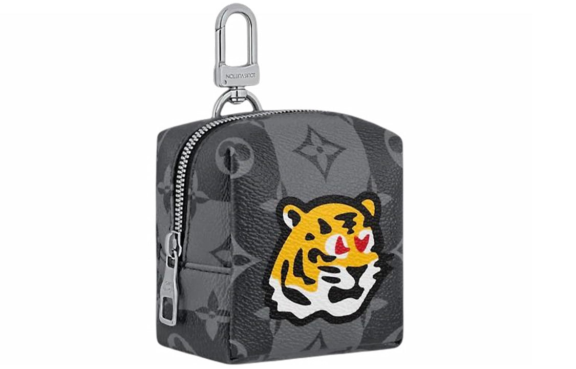 LOUIS VUITTON X Nigo Lv Made Squared Pouch Bag Charm Monogram Stripes