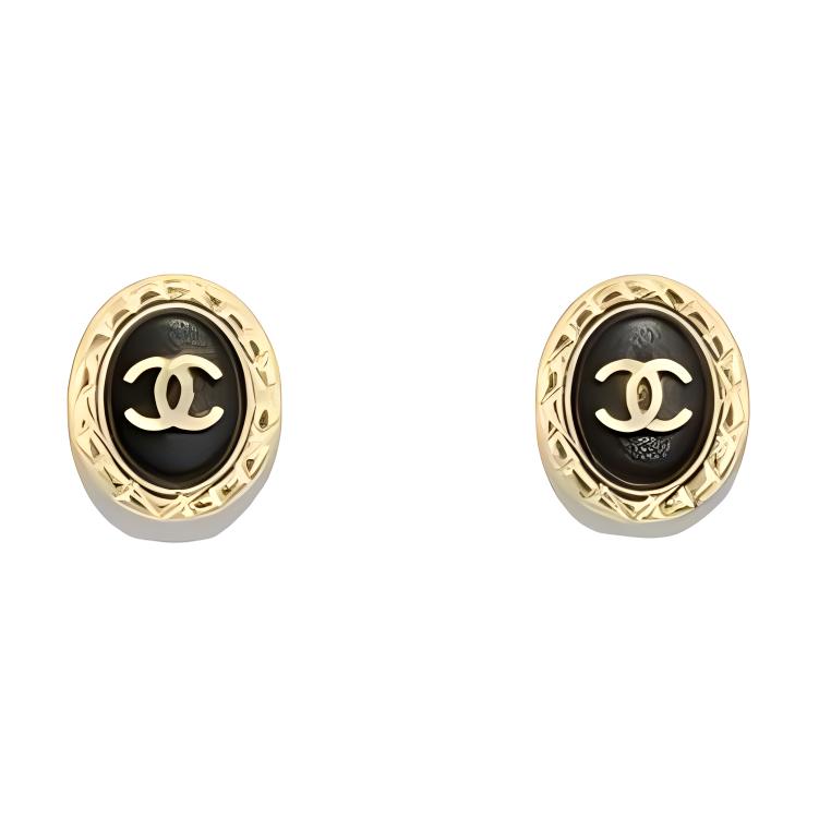 CHANEL Metal Earrings Women's Gold