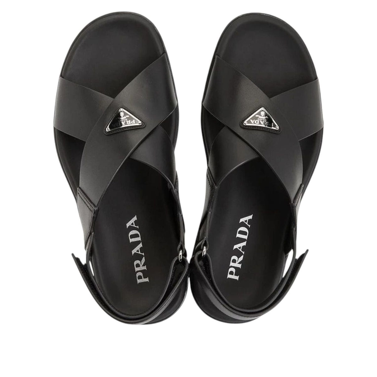 PRADA FW25 Crisscross Leather Sandals 'Black' 2X3121-3LEM-F0002