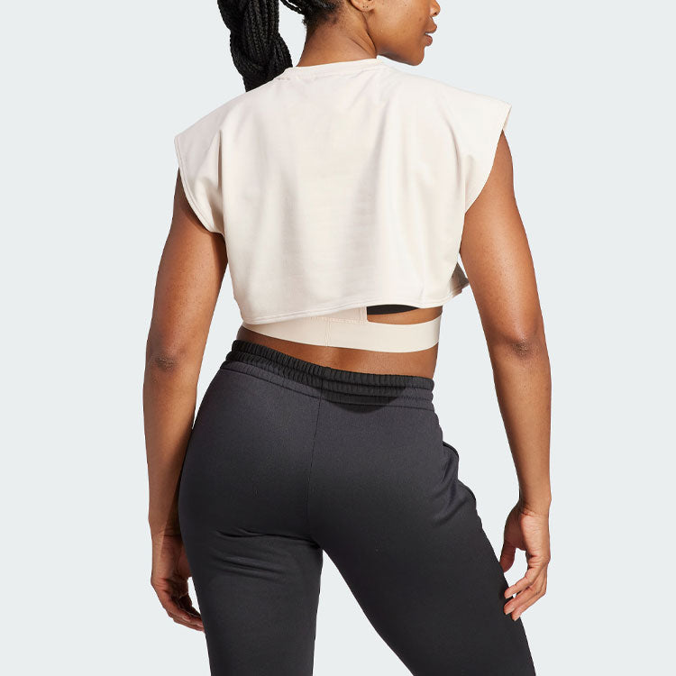 (WMNS) adidas Power Crop Aeroready Sleeveless T-Shirt 'Linen White' IM2707
