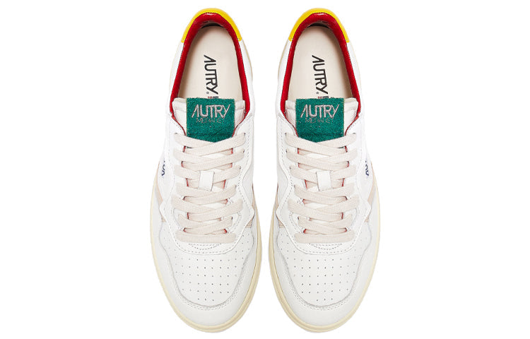 AUTRY Medalist Low Leather and Suede Logo 'White Multicolor' AULM-LE10