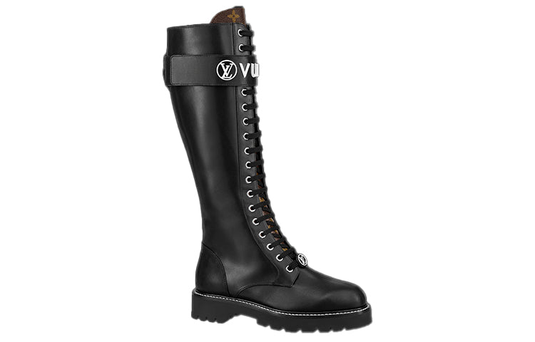 (WMNS) LOUIS VUITTON Territory Flat High Ranger Boots 'Black' 1A9H1K