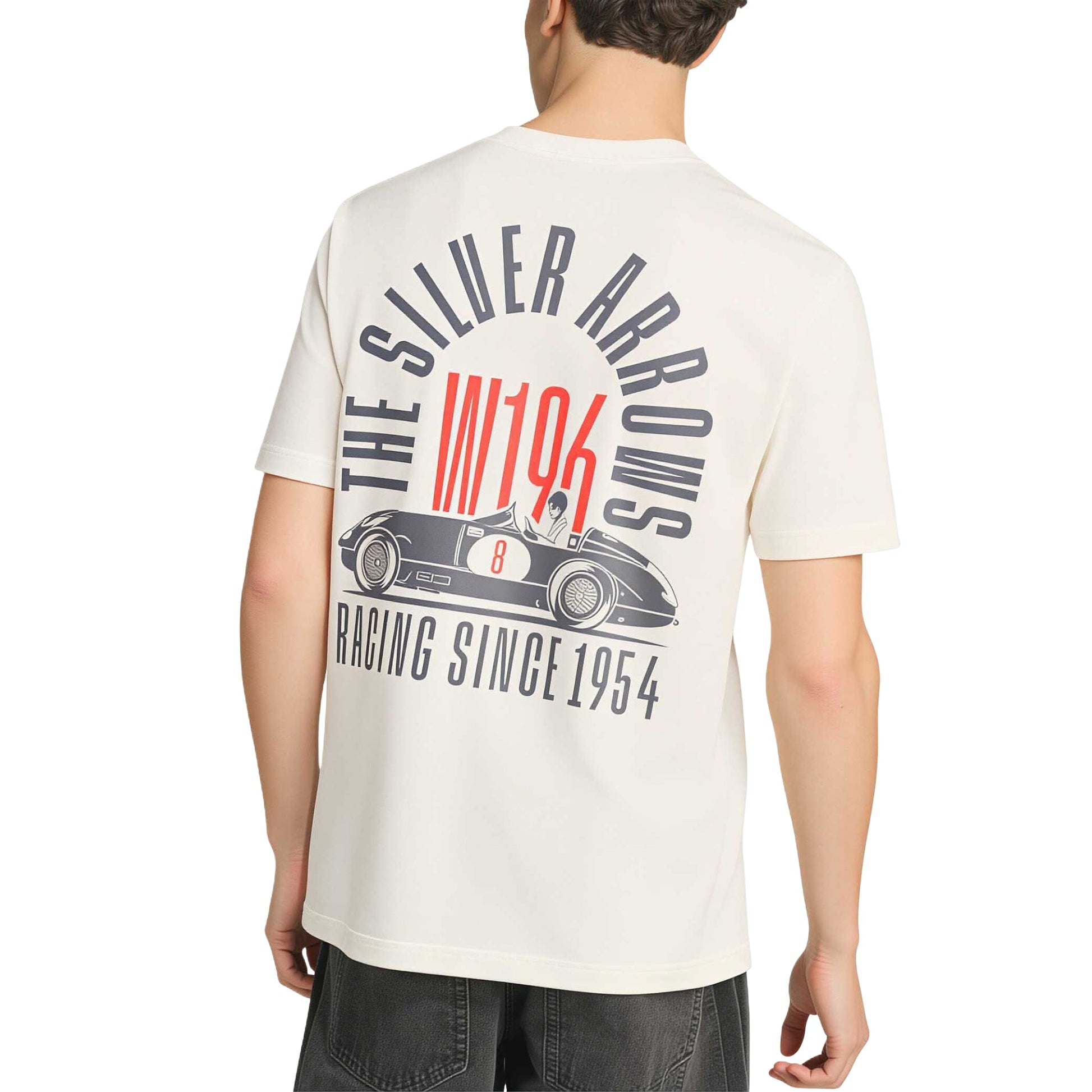 adidas x Mercedes - AMG Petronas Formula 1 Team Silver Arrows 1955 T-Shirt Asia Sizing 'Off White' KS2249