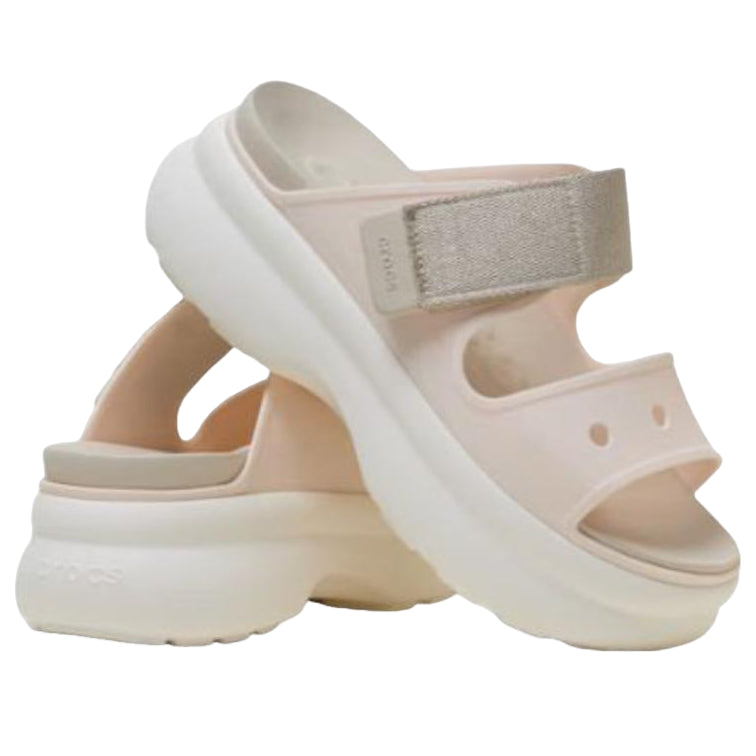 (WMNS) Crocs Soho Two Strap Shimmer Sandal 'Peach Ice Frappe Chalk' 213289-86U