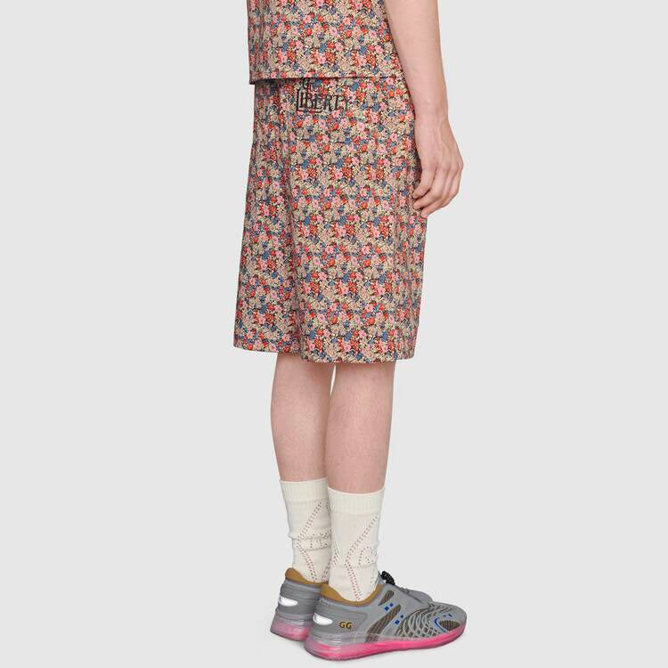 Gucci x Liberty London Floral Cotton Shorts 'Red Pink Green' 636592-ZAFKZ-6190