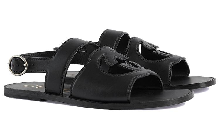 Gucci Cut-Out Detailed Interlocking G Sandals 'Black' 723627-US000-1000