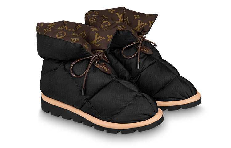 (WMNS) LOUIS VUITTON Pillow Comfort Ankle Boots 'Black with Brown' 1A8T3B