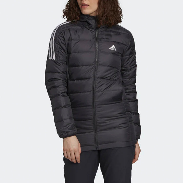 (WMNS) adidas Light Down Hooded Parka 'Black' GH4590