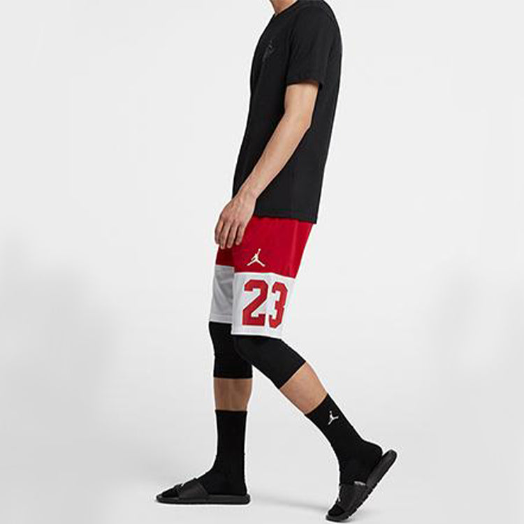 Air Jordan Back Print Basketball Short Sleeve Male Black CI0079-010