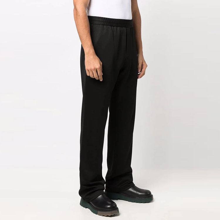 Off-White FW21 Logo Pattern Sports Long Pants Ordinary Version Black OMCJ002F21FAB0011010