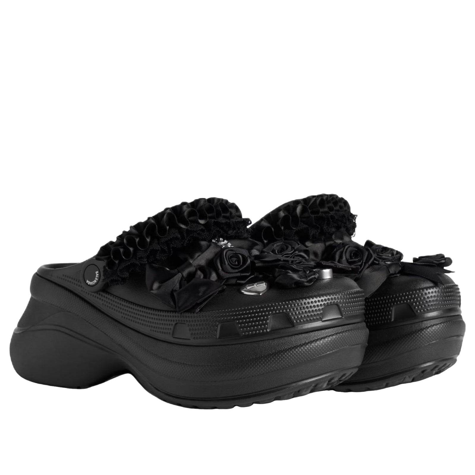 (WMNS) Balenciaga x Crocs Mule Jibbitz 'Black' 720762W0FPA1000
