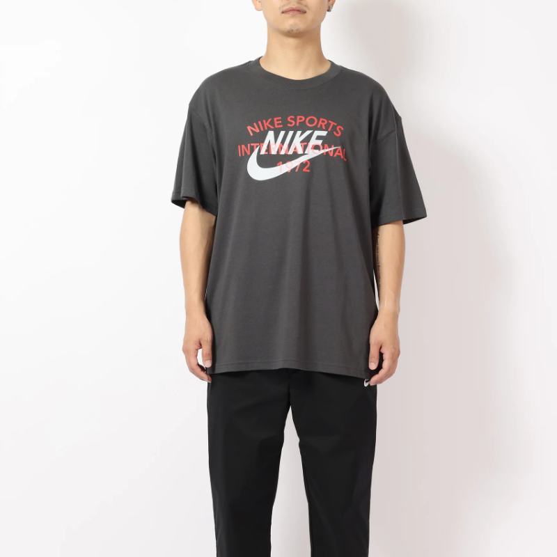 Men's Nike Sportswear Circa Hybird S/S Tee Logo Printing Round Neck Short Sleeve Gray DR8007-060