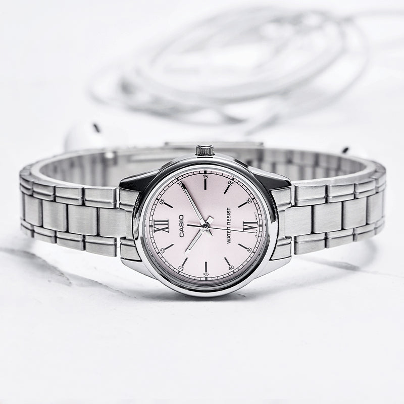 CASIO Quartz Waterproof SilverPink Analog LTP-V005D-4B2