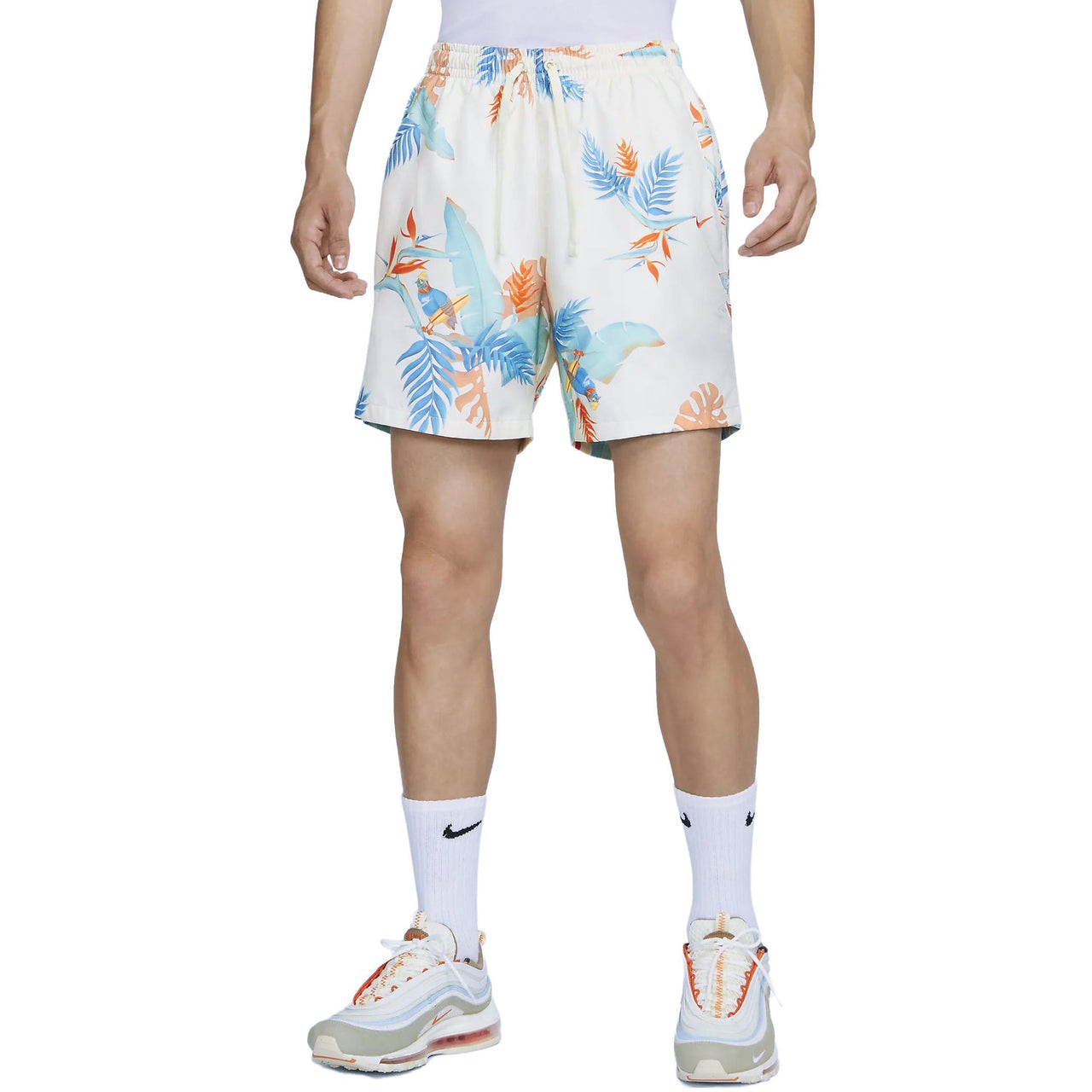 Nike Summer Floral shorts 'White & Blue' FQ0350-110