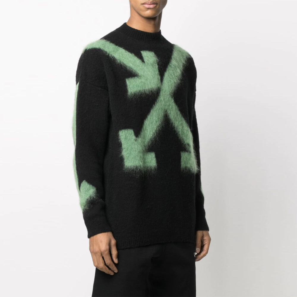Off-White Men's SS21 Arrows Sweater Black OMHA036R21KNI0021059