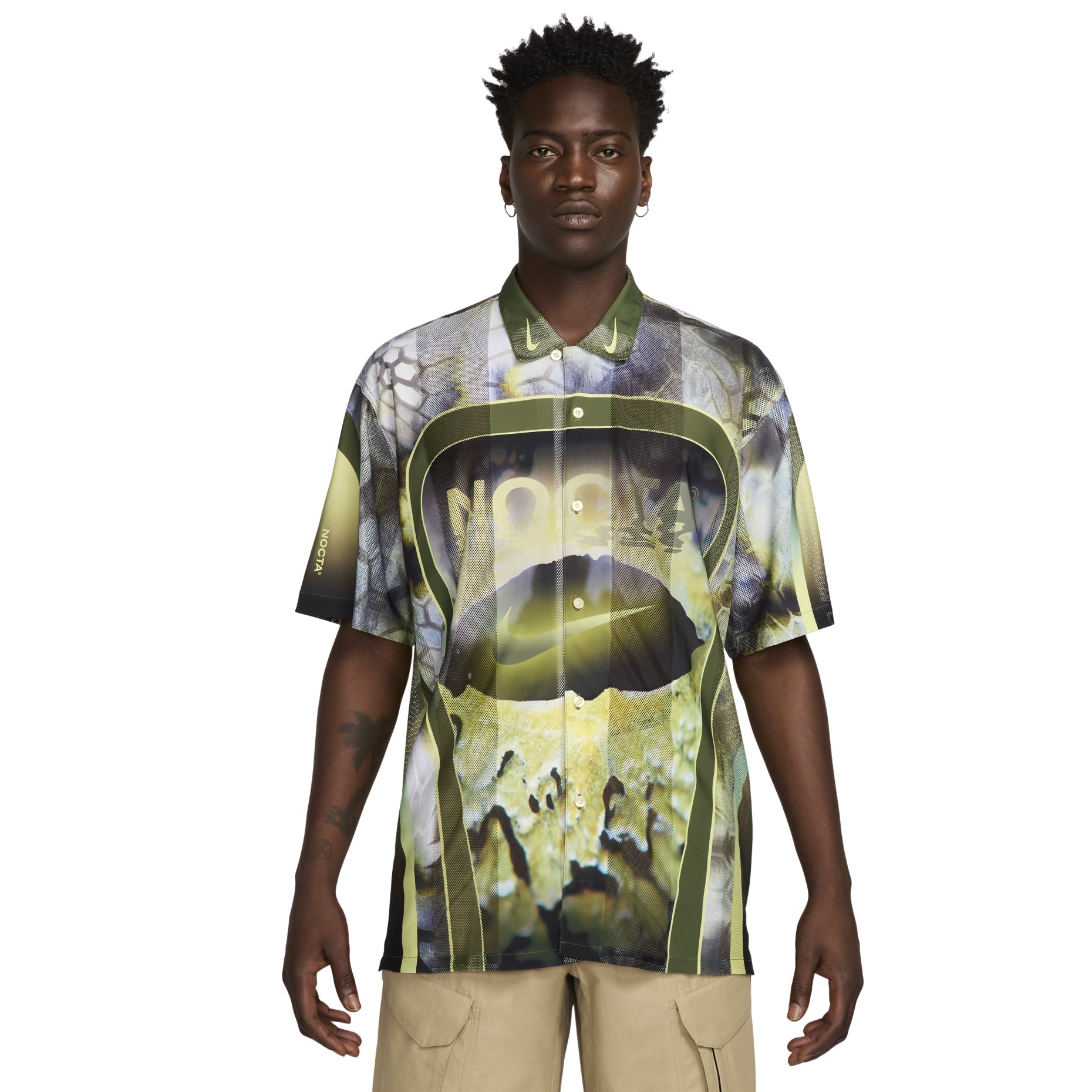Nike x NOCTA Opal Button-Down Short Sleeve Shirt 'Pilgrim Oil Green' FV1939-378