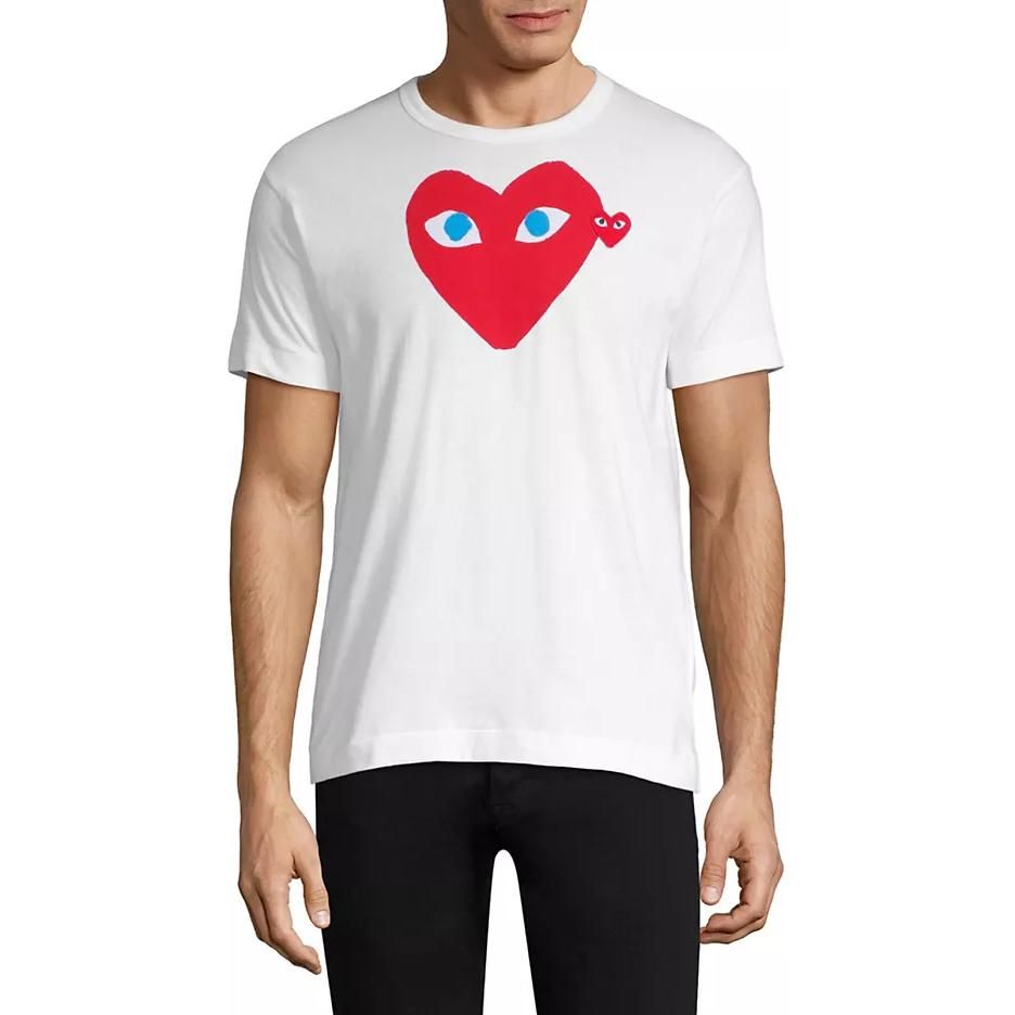 COMME des GARCONS PLAY SS25 Blue Eyes Red Heart T-Shirt 'White' AX-T086-051-1