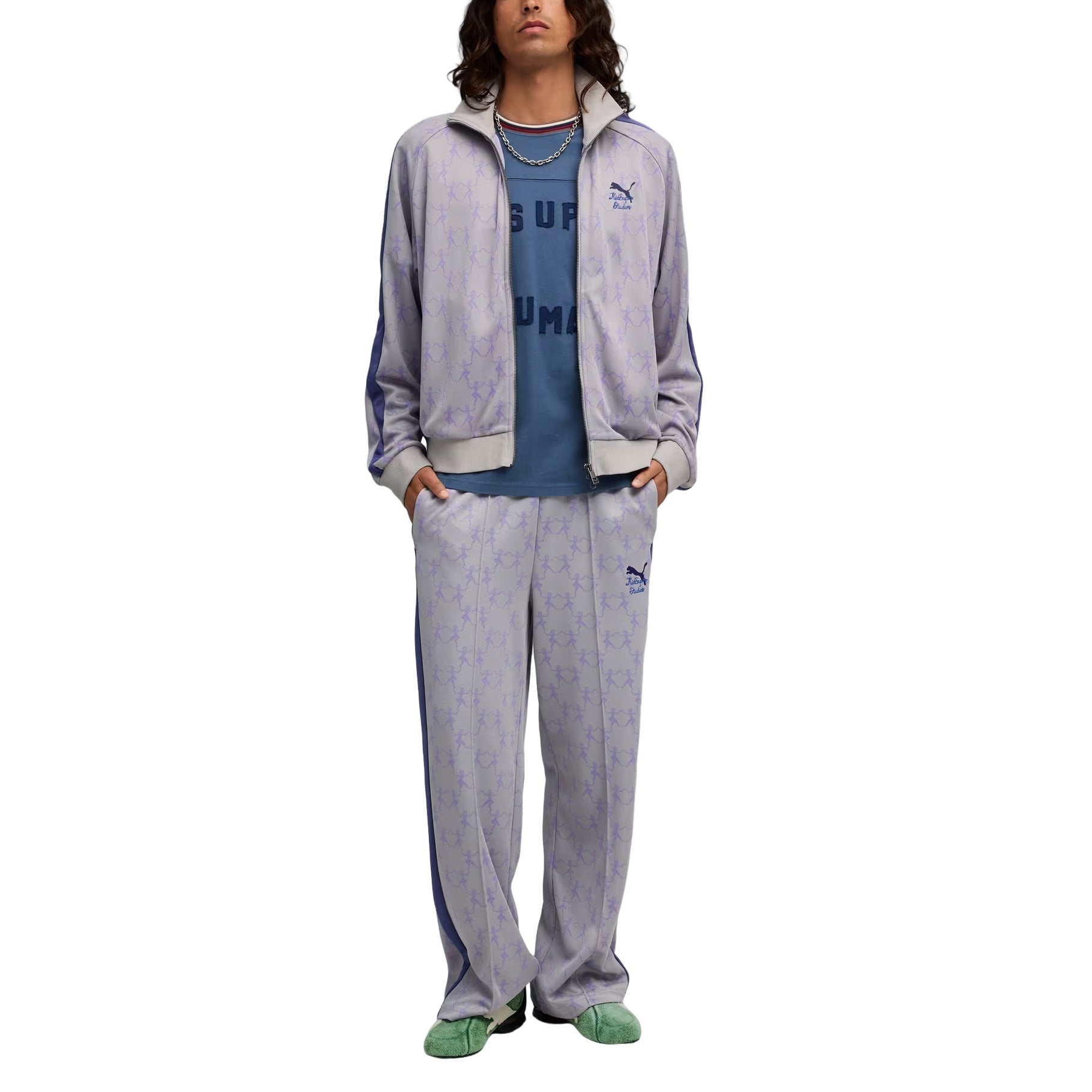 PUMA x Kidsuper T7 Woven Pants 'Gray Echo AOP' 632375-63