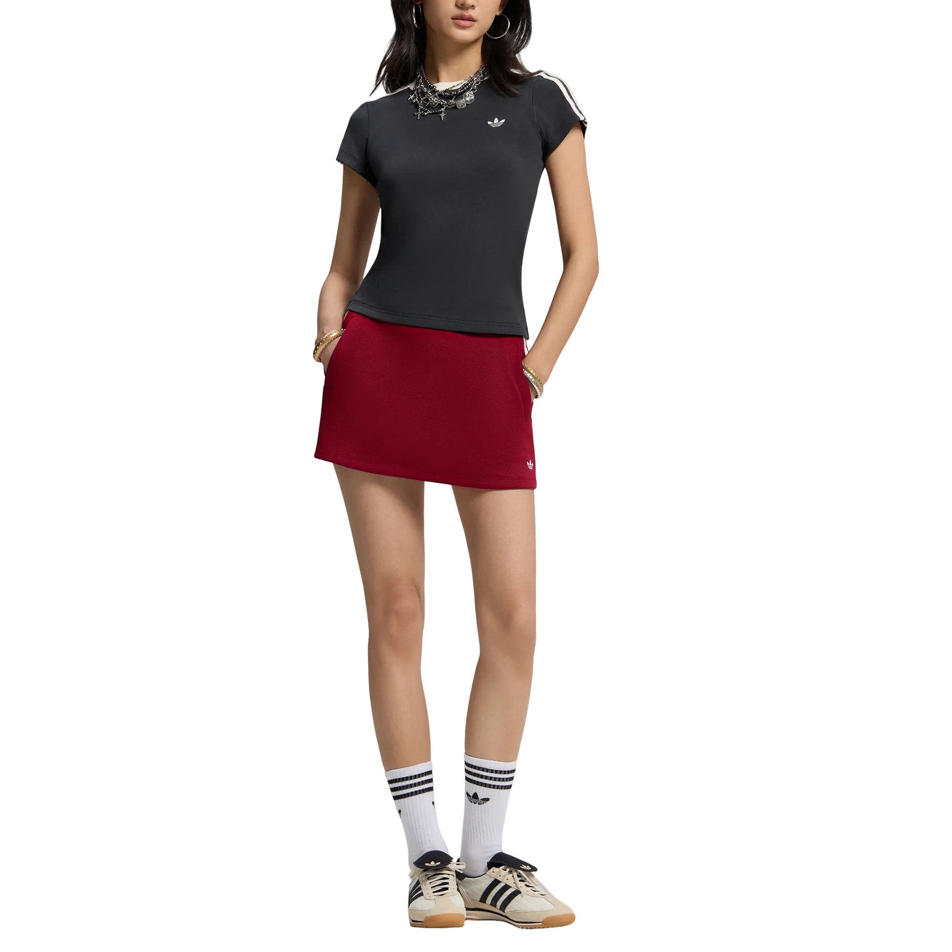 (WMNS) adidas Tailored Cali T-Shirt Asia Sizing 'Carbon' KT7789