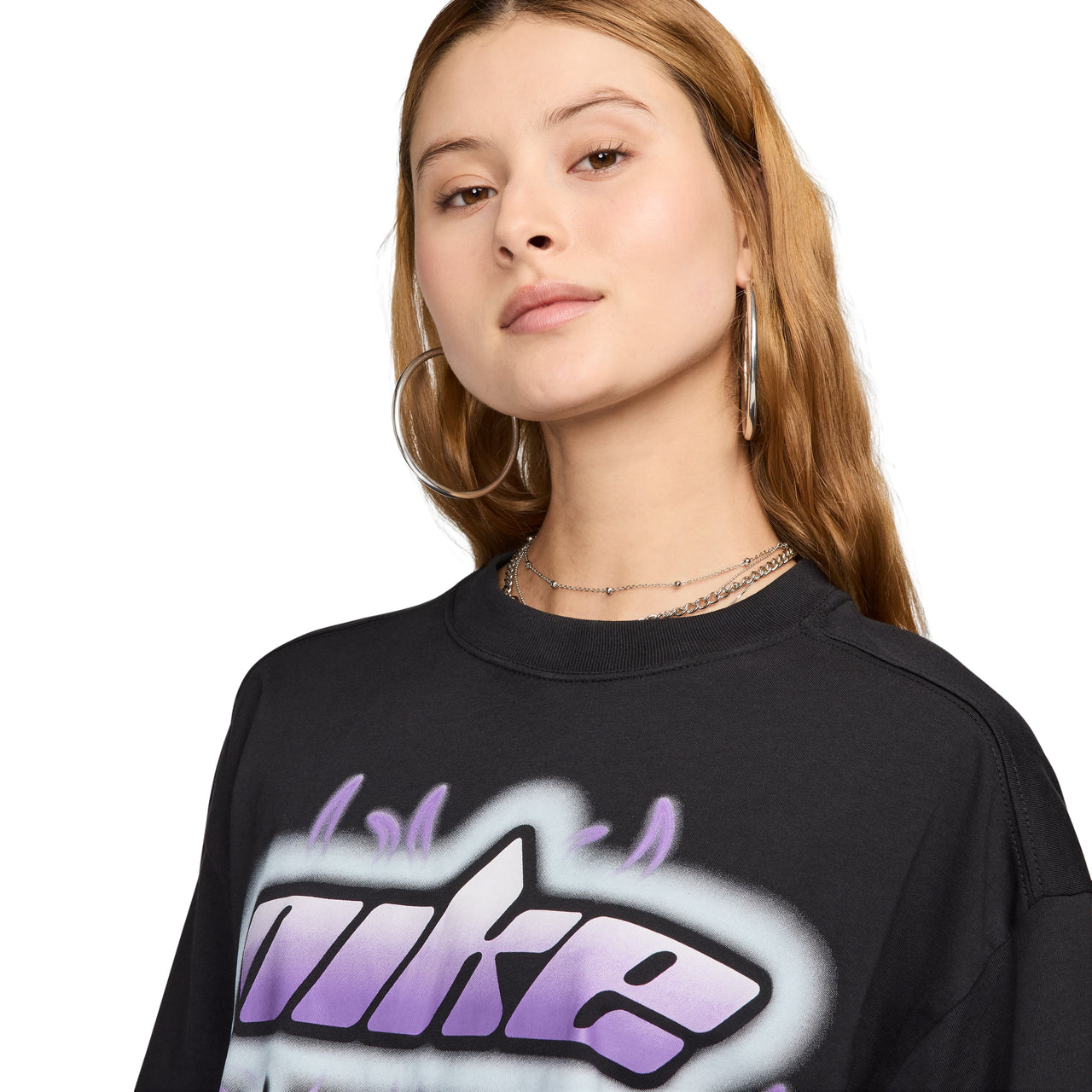 (WMNS) Nike Sportswear Oversized T-shirt Asia Sizing 'Black' FZ1147-010