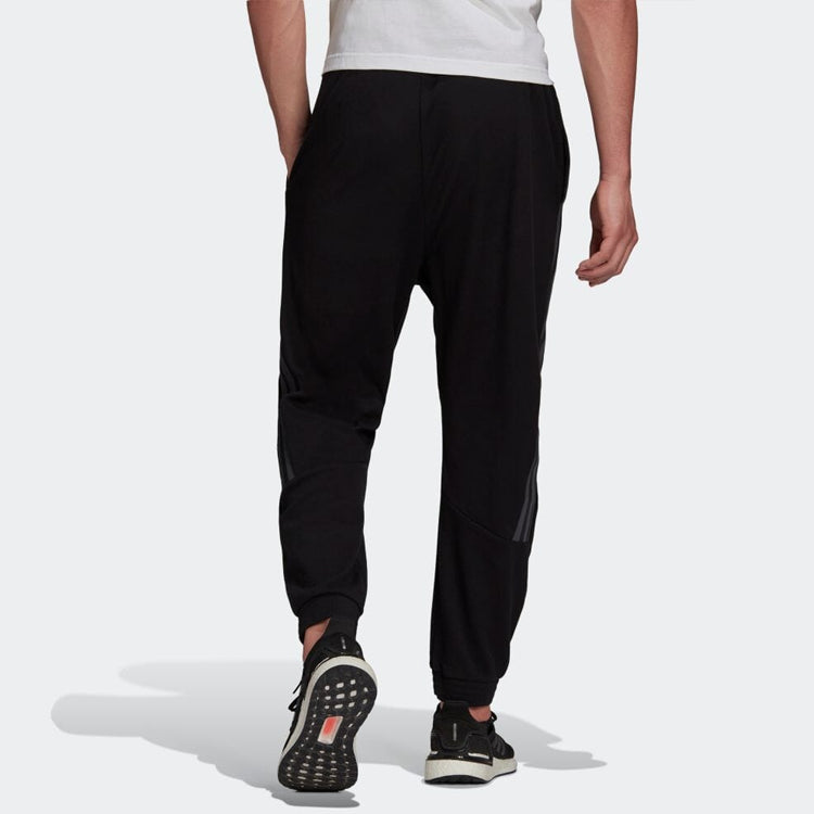 Men's adidas Fi Trvl 3-Stripes Sweatpants Casual Breathable Stripe Sports Pants/Trousers/Joggers Japanese Version Black HE2265